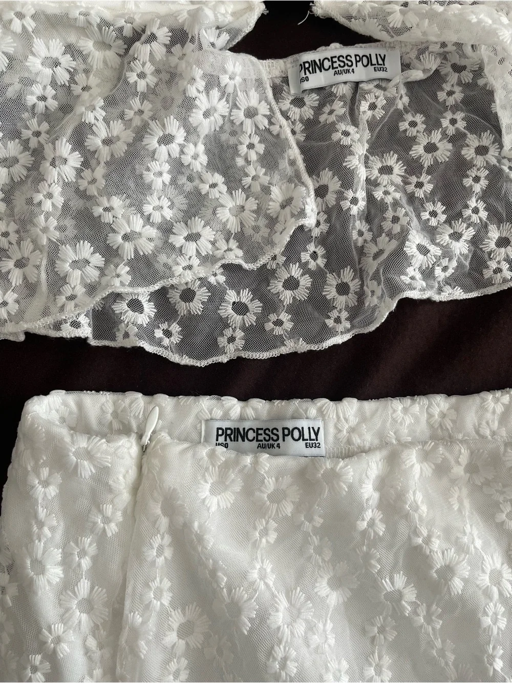 Princess Polly White Lace Halter Crop & A-Line Skirt Set - Picture 4 of 4
